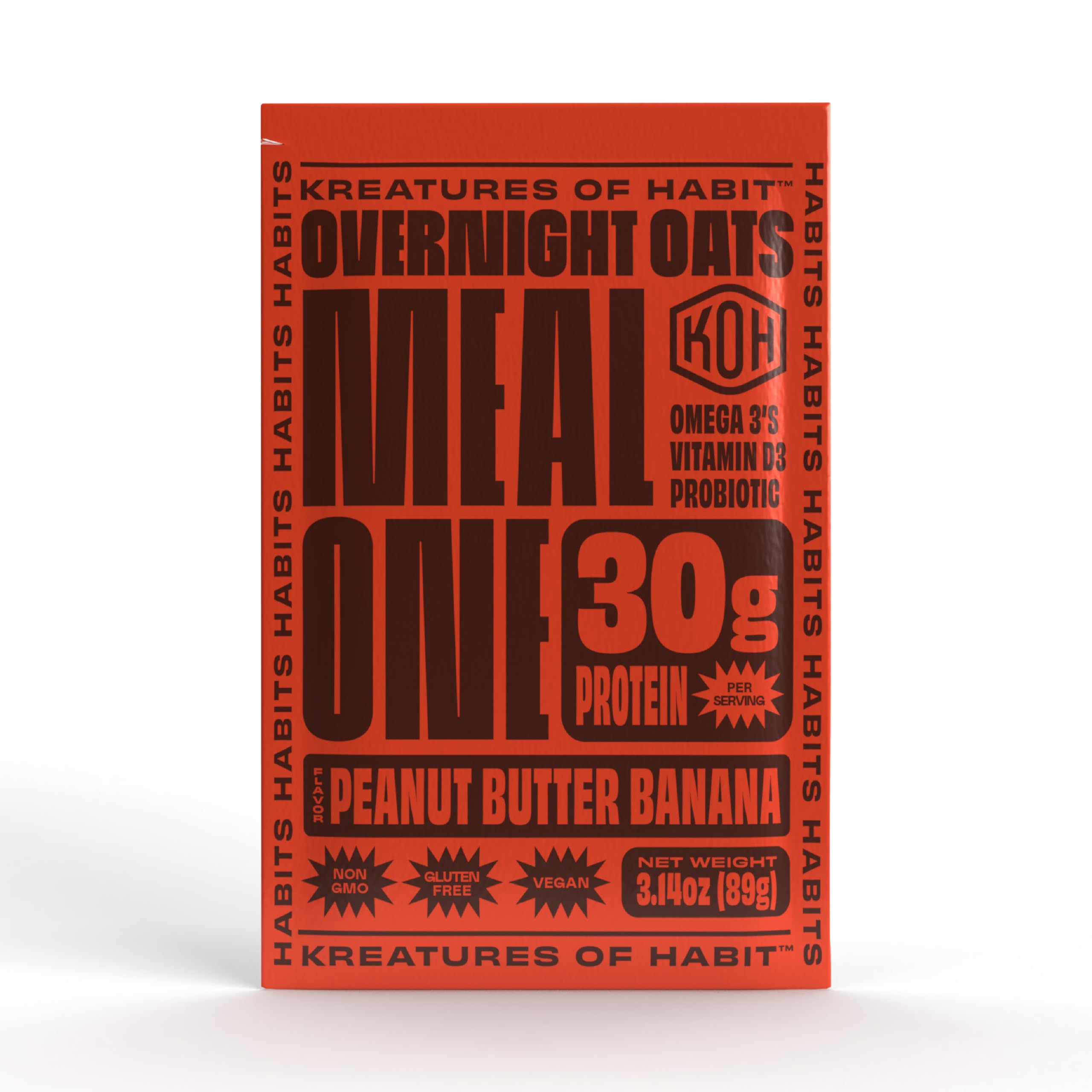 Kreatures of Habit MEAL ONE bottle pour for quick, on-the-go protein.