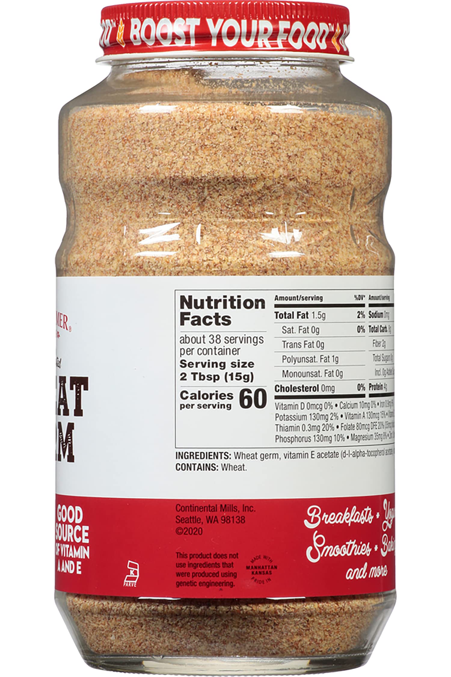 Kretschmer Original Toasted Wheat Germ pour over yogurt, boosts texture.