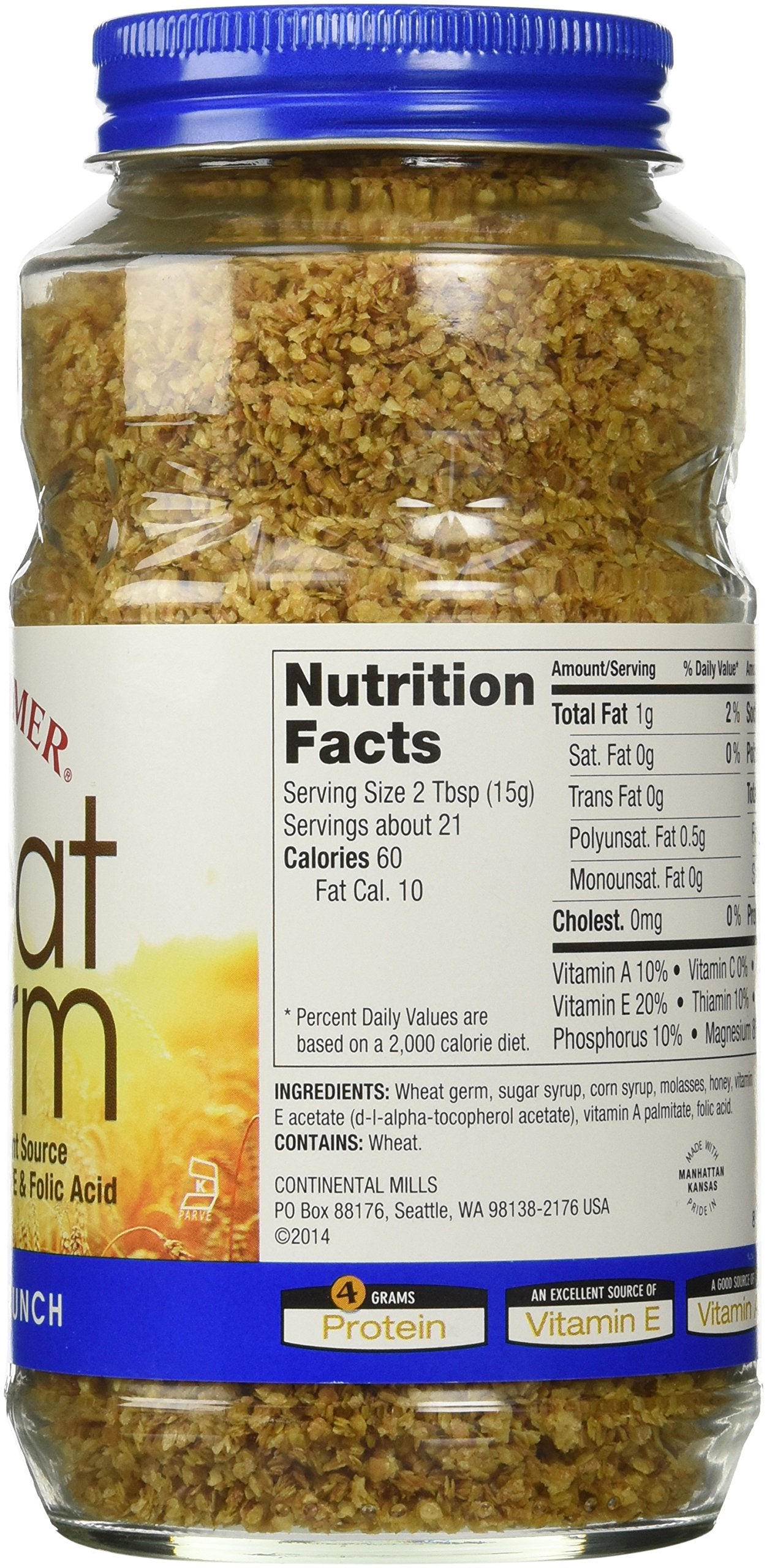 Kretschmer Wheat Germ Honey Crunch closeup of toasted germ and honey glaze