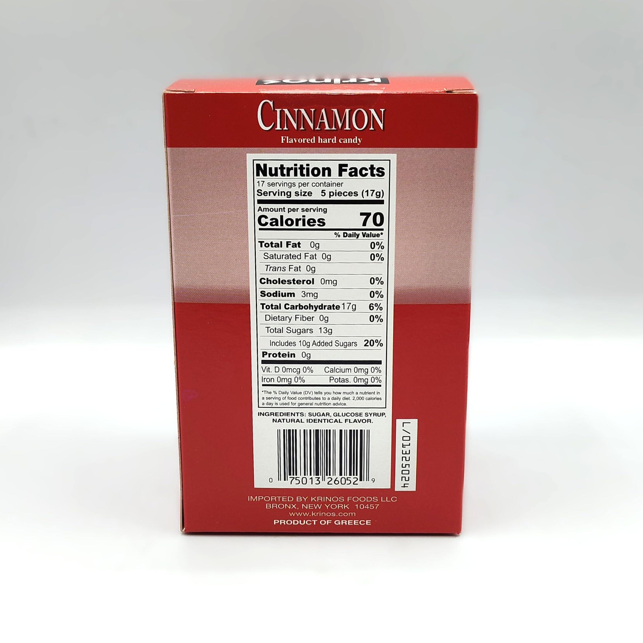 Krinos Cinnamon Hard Candy Greek flavor, premium quality for gifting.