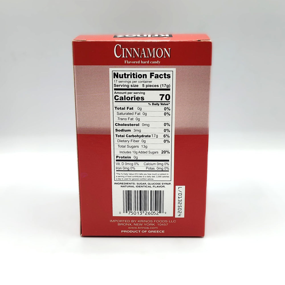 Krinos Cinnamon Hard Candy Greek flavor, premium quality for gifting.