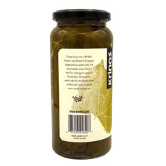 Krinos grape leaves jar closeup reveals vibrant color preserved