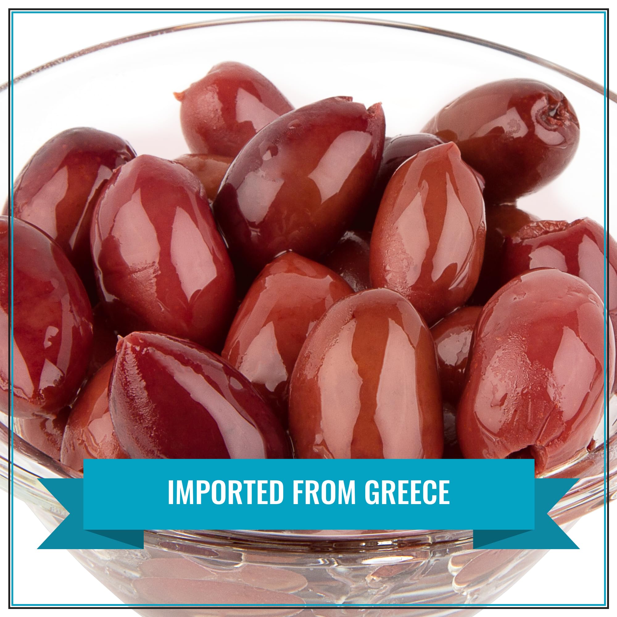 Krinos Kalamata olives close-up, glossy texture and premium Greek quality