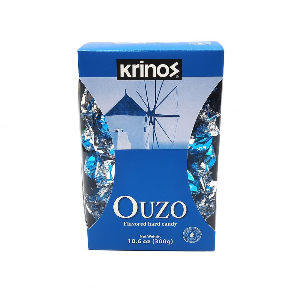 Krinos Ouzo Candy globe drops in a bowl, Greek flavor inspiration for sharing.
