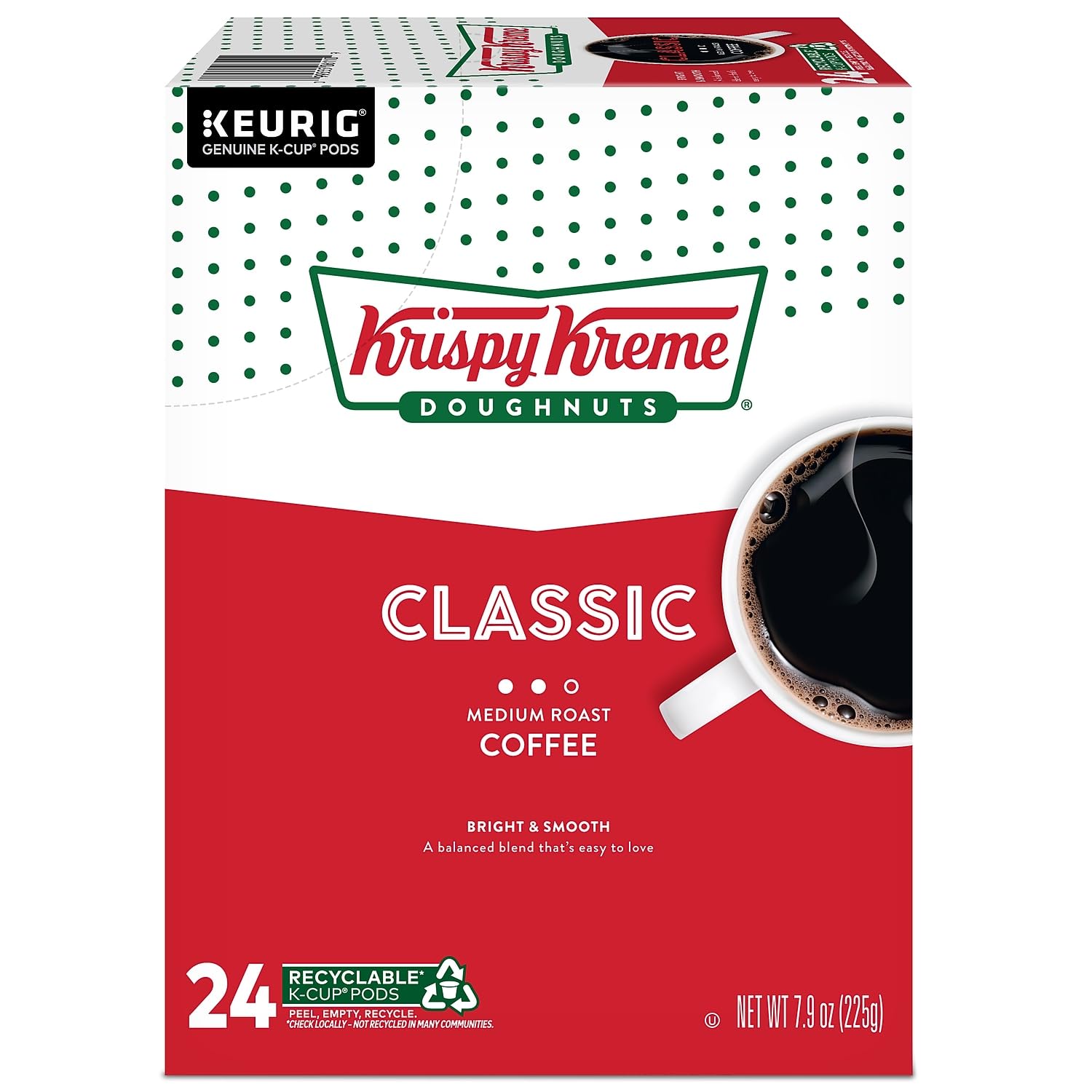 Krispy Kreme Classic cup with steam shows inviting aroma.
