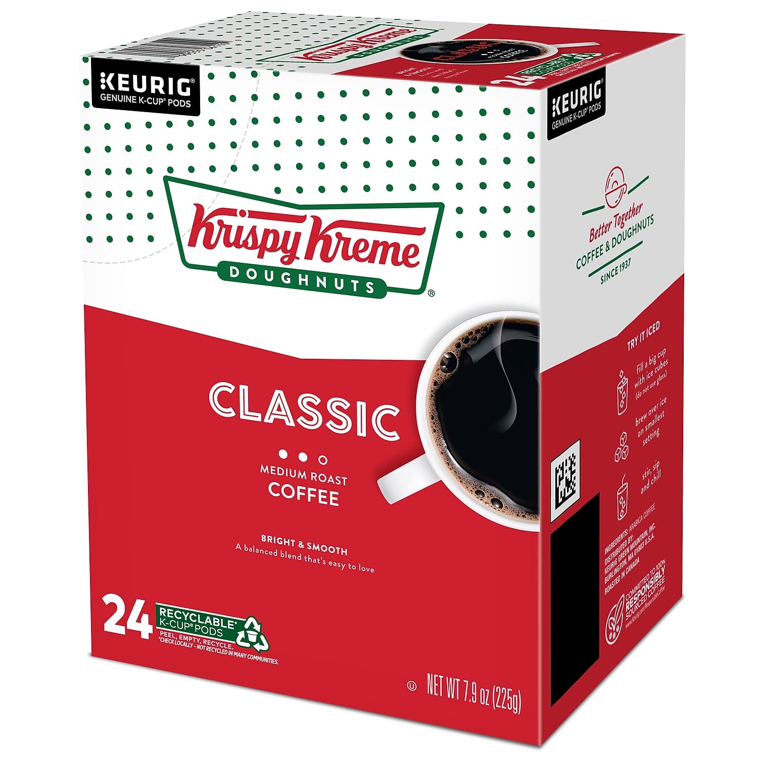 Krispy Kreme Classic coffee with donuts pairing suggestion.