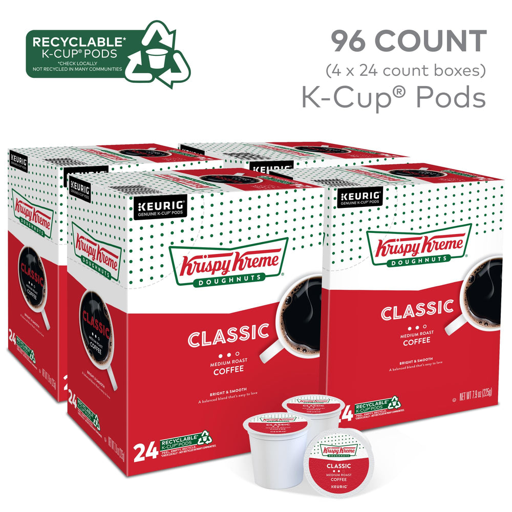 Krispy Kreme Classic K-Cup closeup shows balanced aroma and smooth finish.