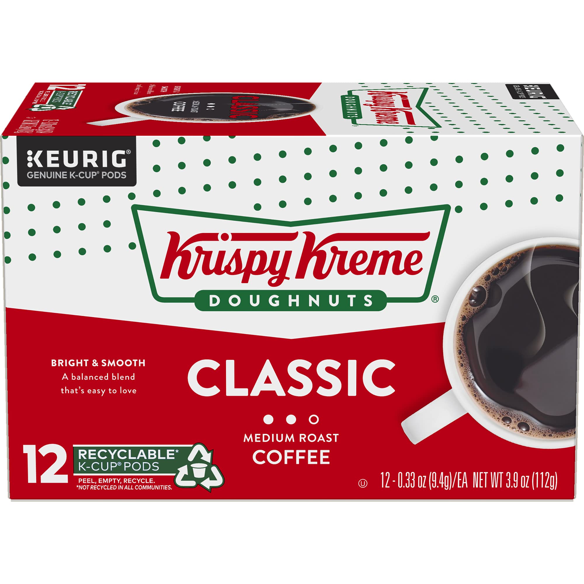 Krispy Kreme Classic coffee pod packaging on display inspires quick, satisfying mornings.
