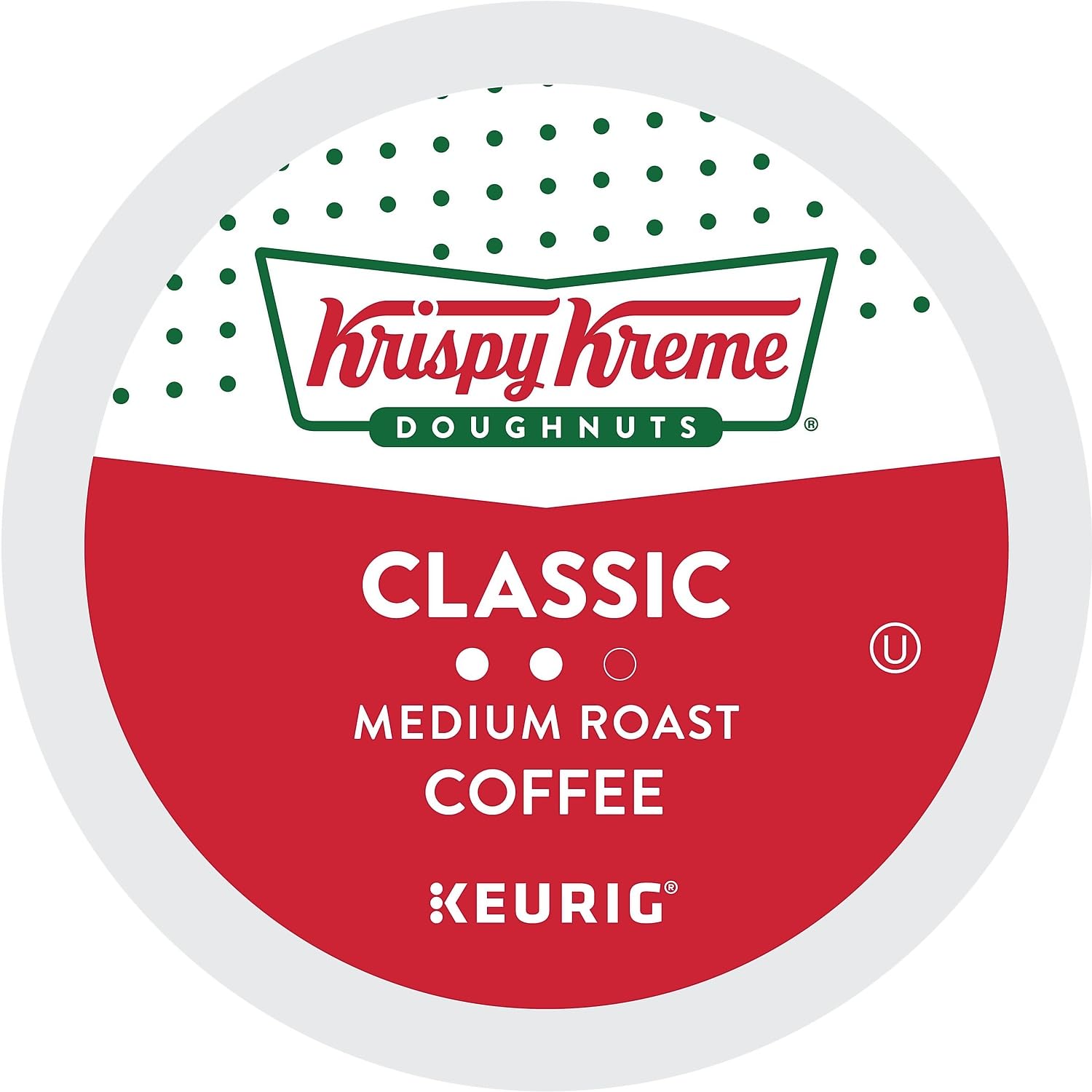 Krispy Kreme Classic coffee pod packaging highlights convenience.