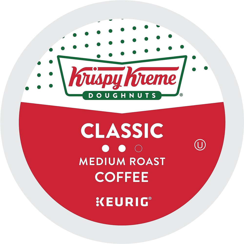 Krispy Kreme Classic coffee pod packaging highlights convenience.