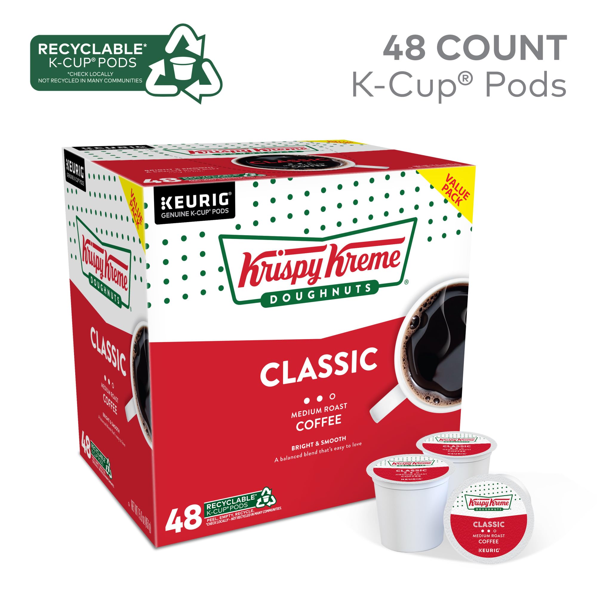 Krispy Kreme Classic medium roast pod ready for Keurig single-serve brewing