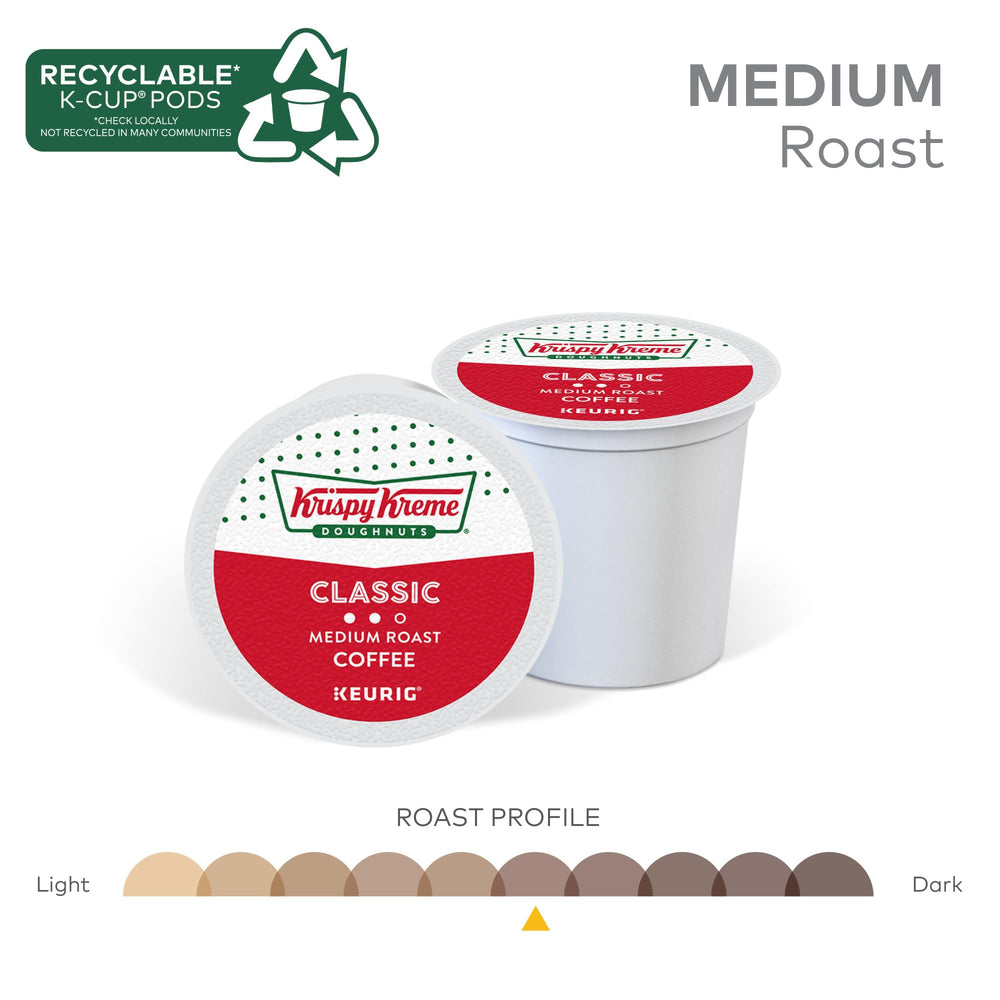 Krispy Kreme Keurig pod packaging on the kitchen counter
