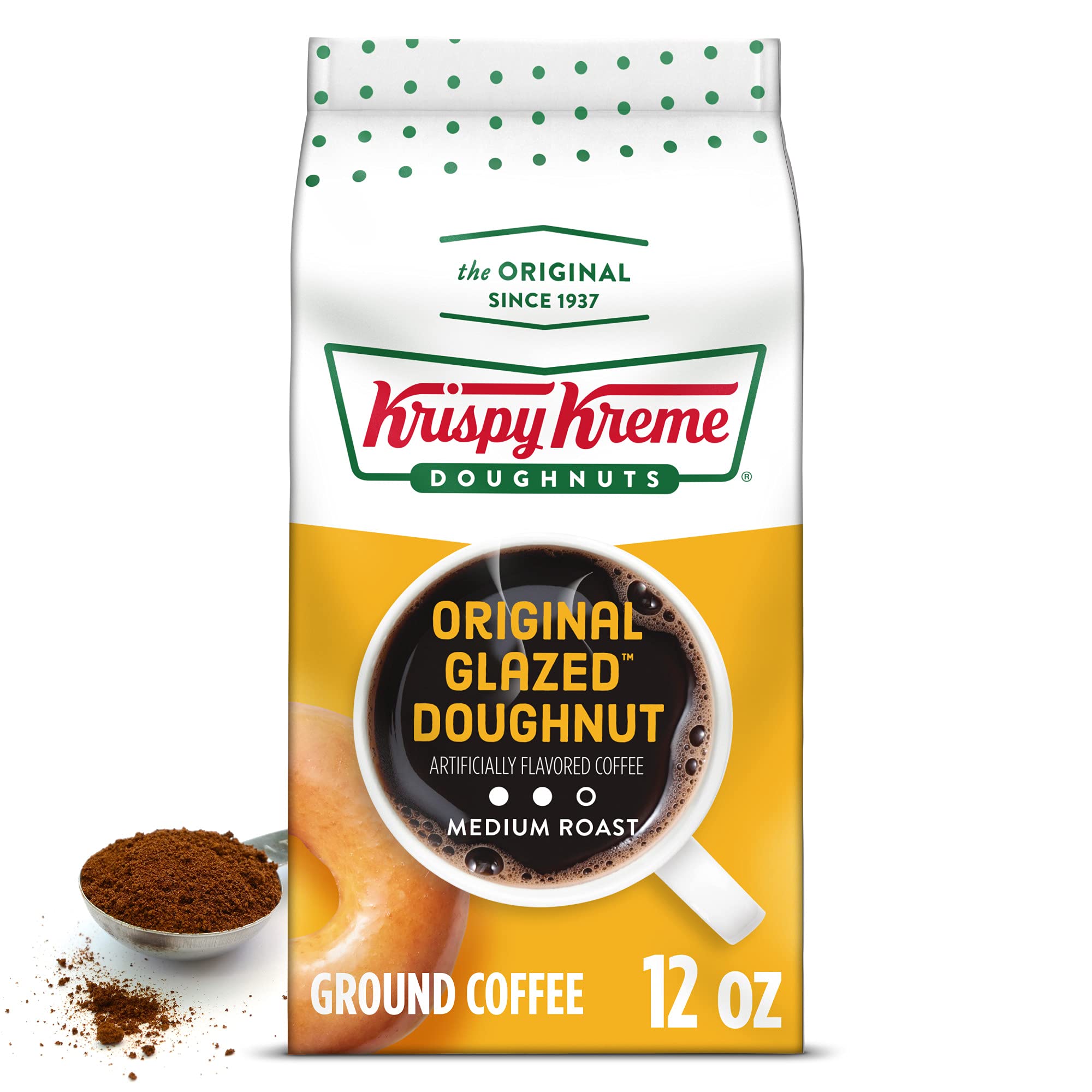 Krispy Kreme Original Glazed Donut ground coffee bag ready to brew