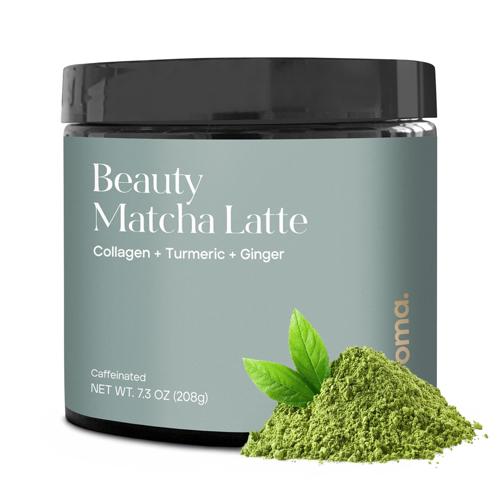 Kroma Beauty Matcha Latte jar front with ceremonial-grade blend for glowing skin