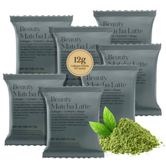 Kroma Beauty Matcha Latte powder in a jar, smooth energy from ceremonial-grade matcha