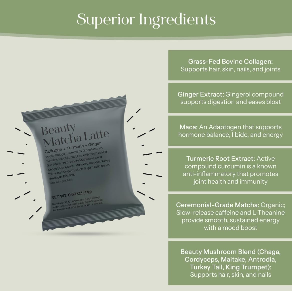 Kroma blend features collagen maca and goji for nourishing ingredients