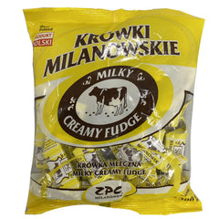 Krowki Milanowskie Milky Cream Fudge 300g pack 3 outer packaging, ideal for gifting.