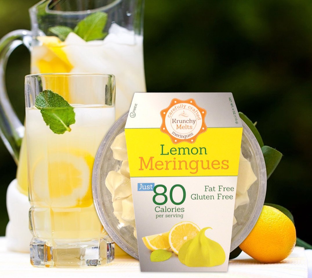 Krunchy Melts Lemon packaging detail showcases easy gift-ready display.