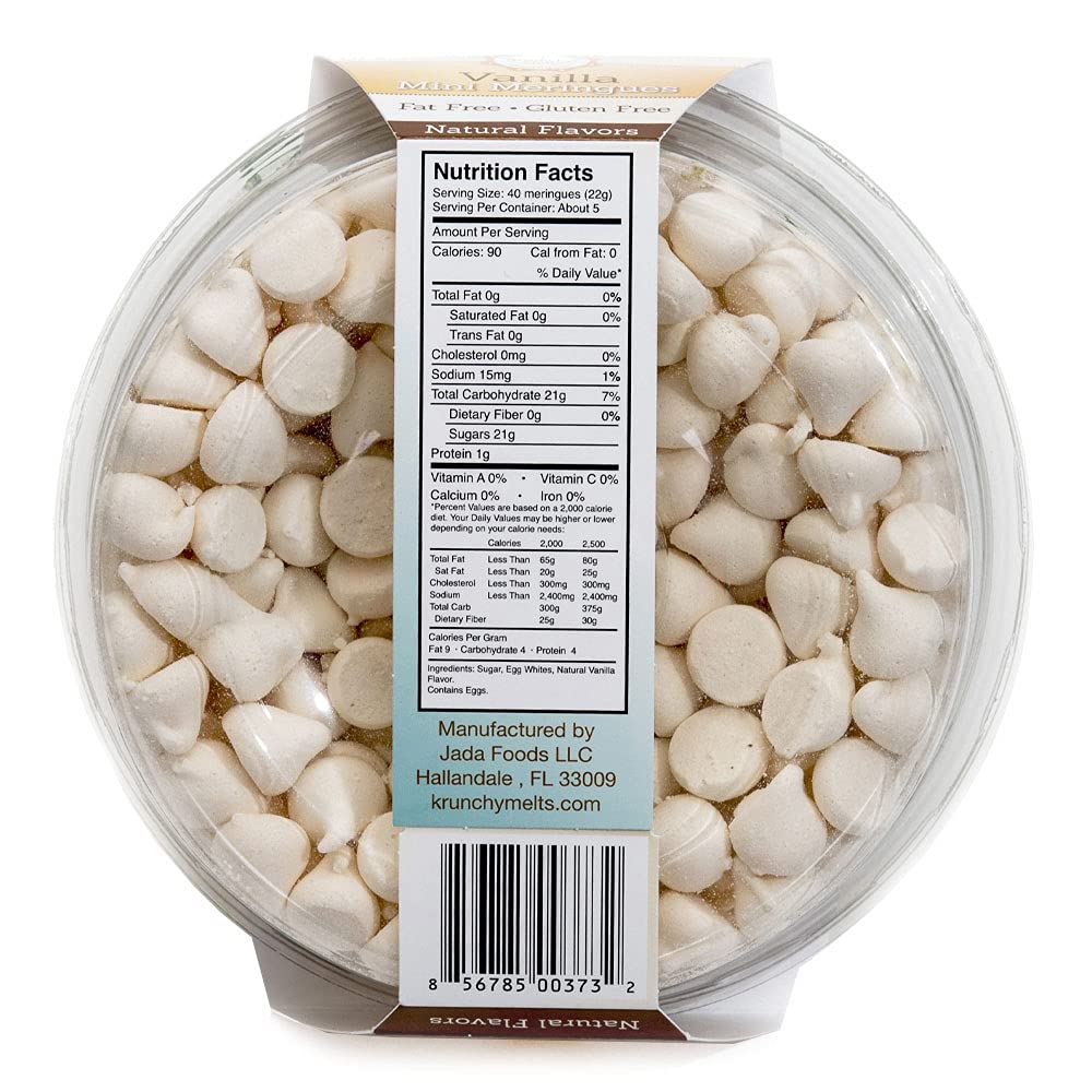 Close-up of Krunchy Melts vanilla meringue showing airy texture and delicate sweetness.