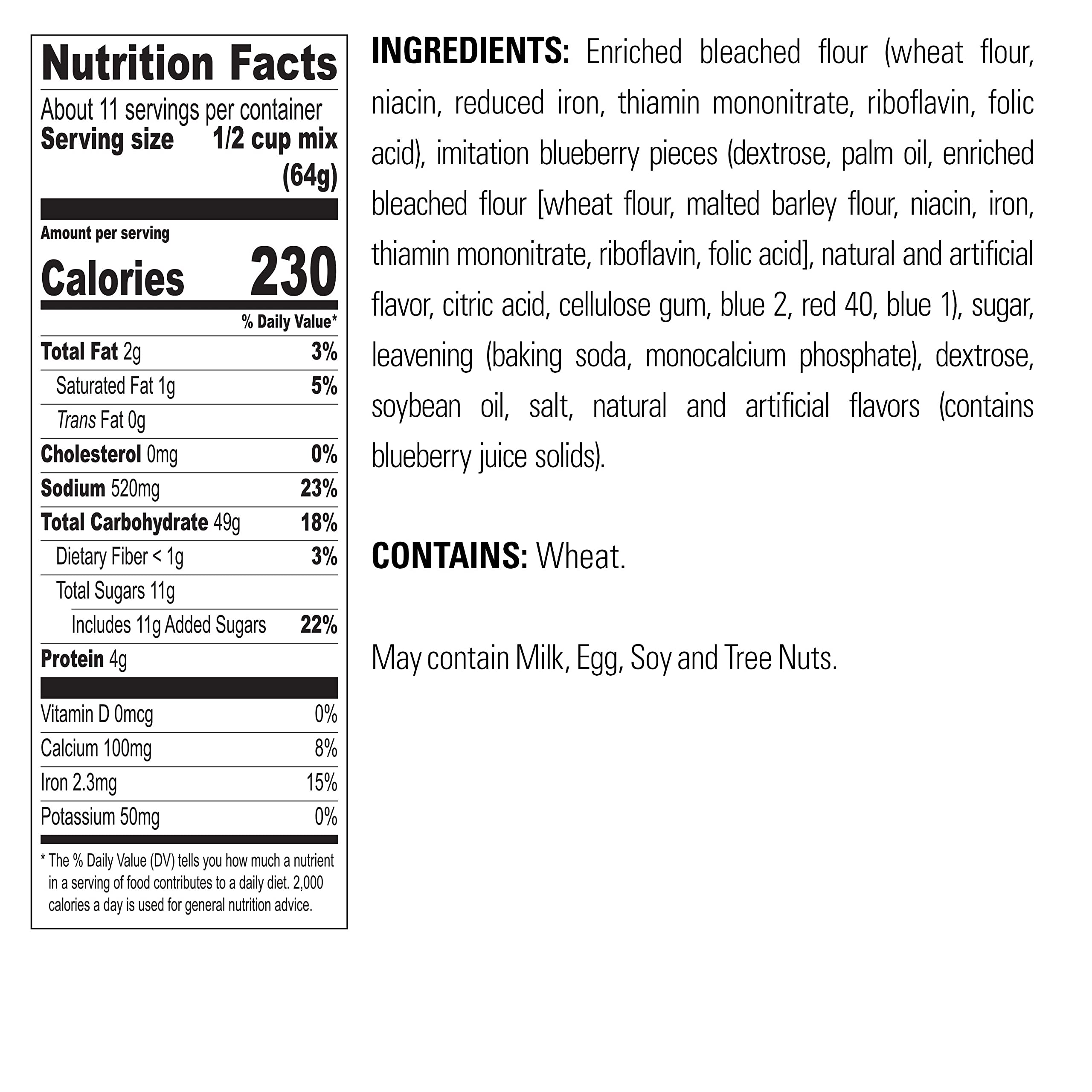 Krusteaz Blueberry Pancake Mix batter pour—quick batter prep.