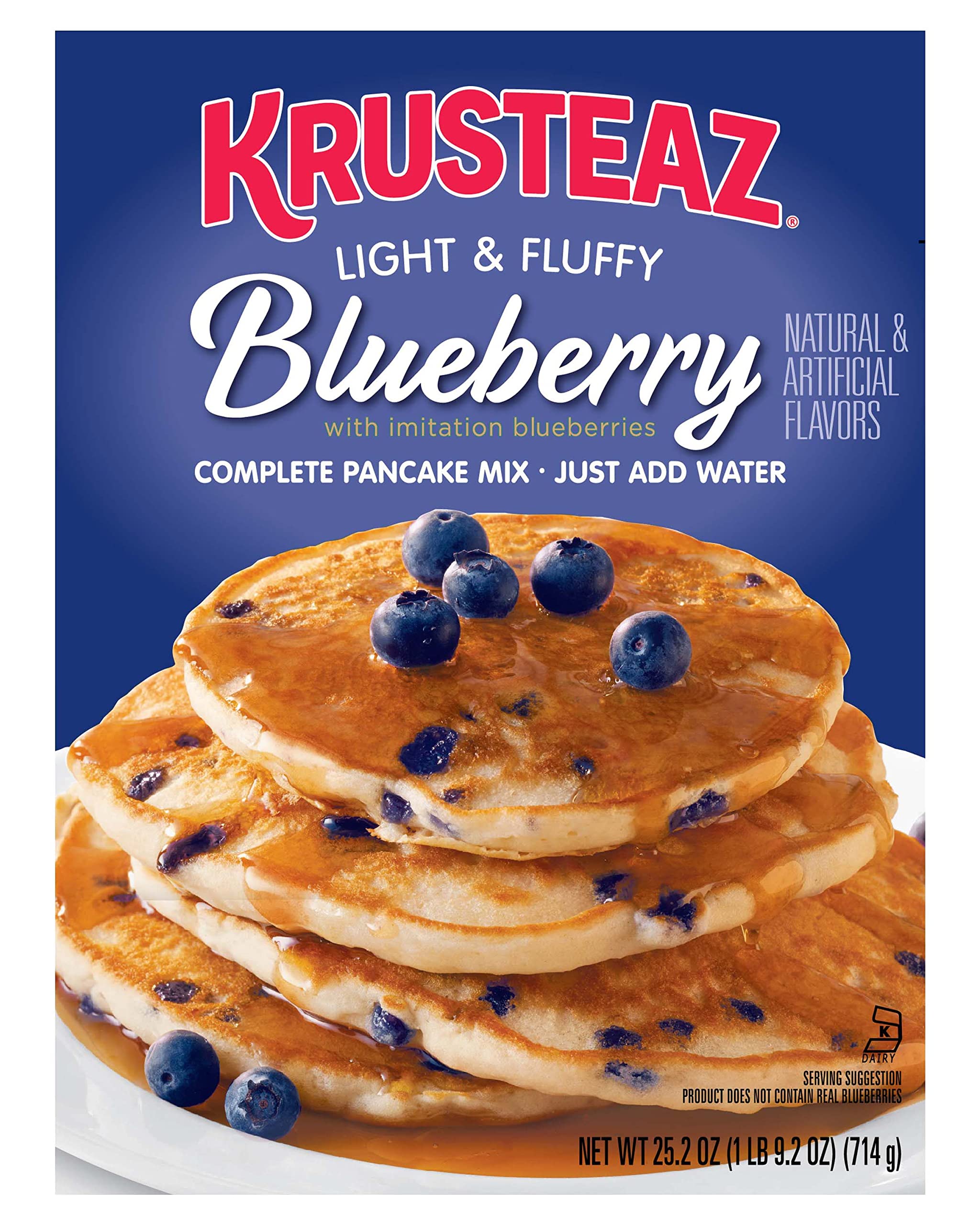 Krusteaz Blueberry Pancake Mix boxes pack—easy family breakfast option.