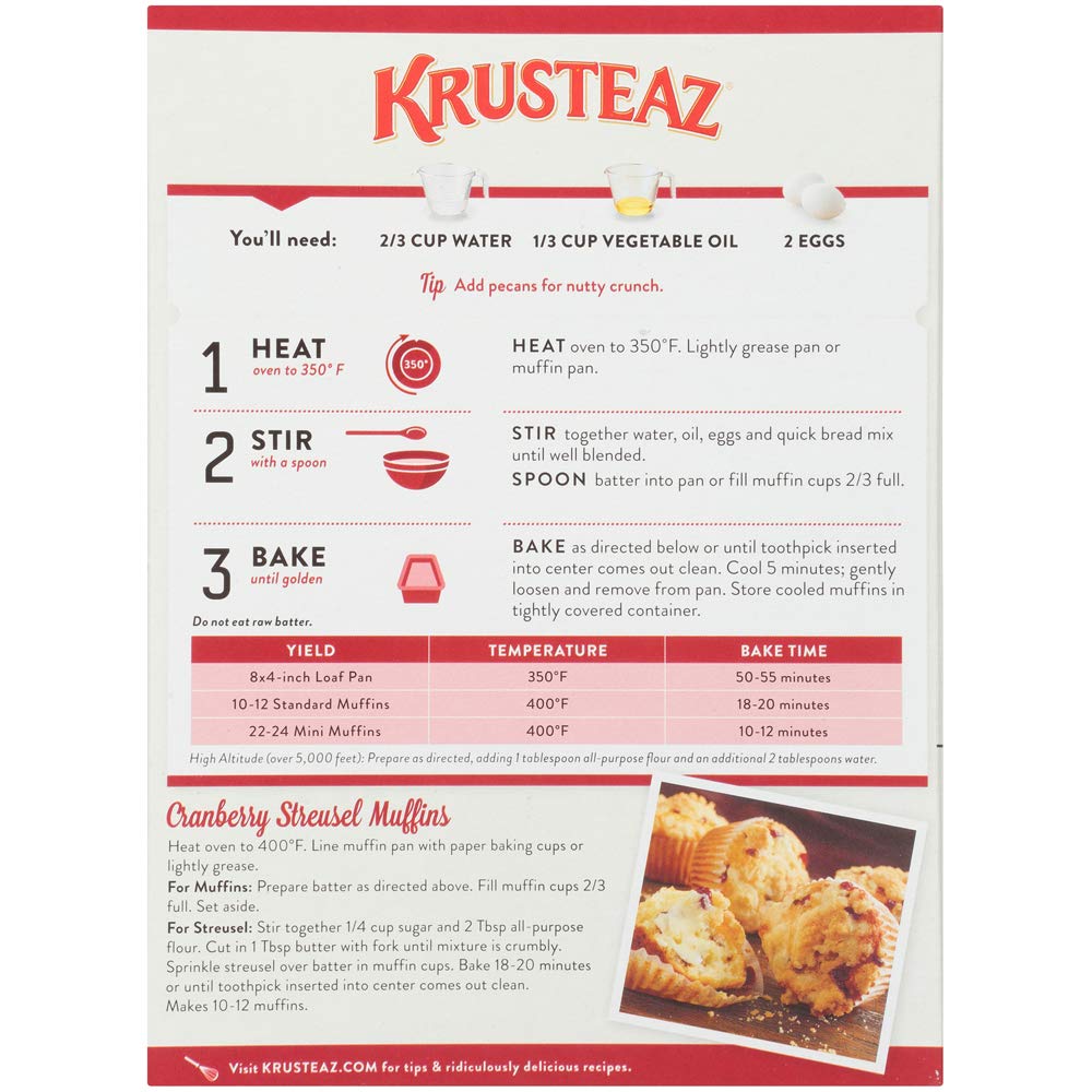 Loaf baked and sliced Krusteaz Cranberry Orange quick bread for serving