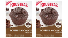 Krusteaz Double Chocolate Muffin Mix box, two-pack convenience for quick baking.