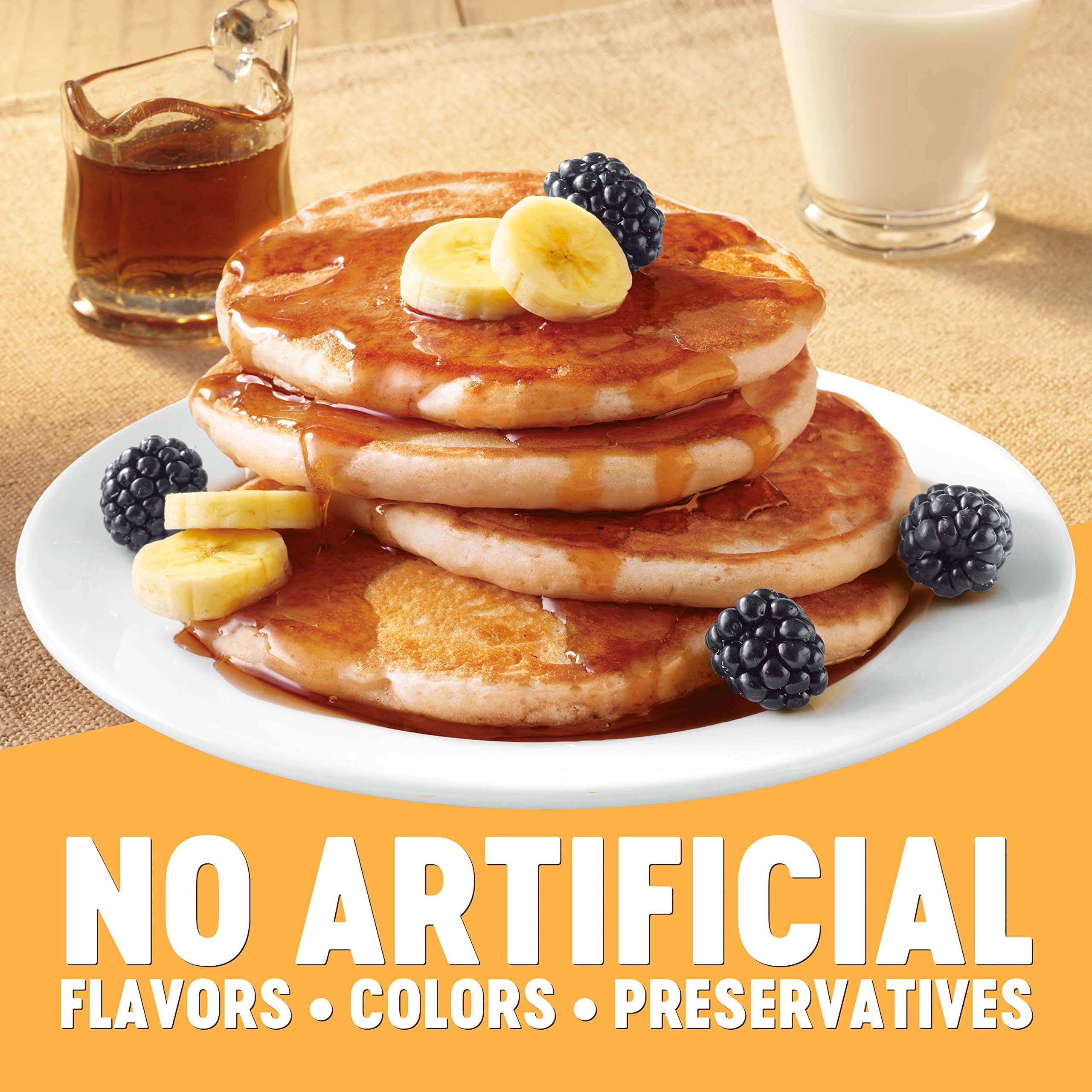 Krusteaz Heart Healthy Pancake with berries or nuts topping ideas