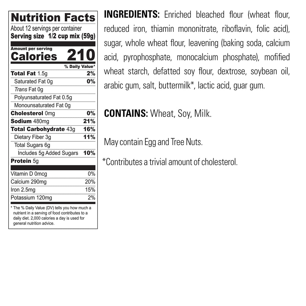 Krusteaz Heart Healthy Pancake measuring-mix ready to scoop for quick mornings