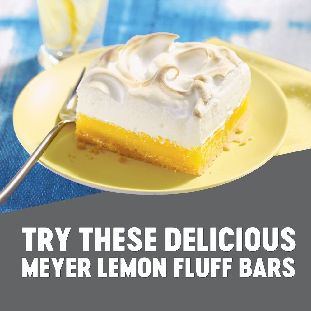 Krusteaz Meyer Lemon Bars box front, showcasing size and shelf life