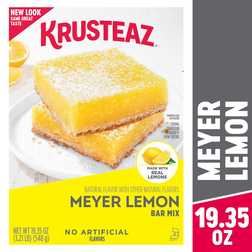 Krusteaz Meyer Lemon Bars in oven, filling kitchen with bright citrus aroma
