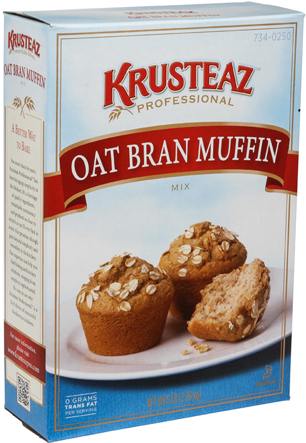 Krusteaz oat bran muffin mix box ready for quick family baking and sharing.