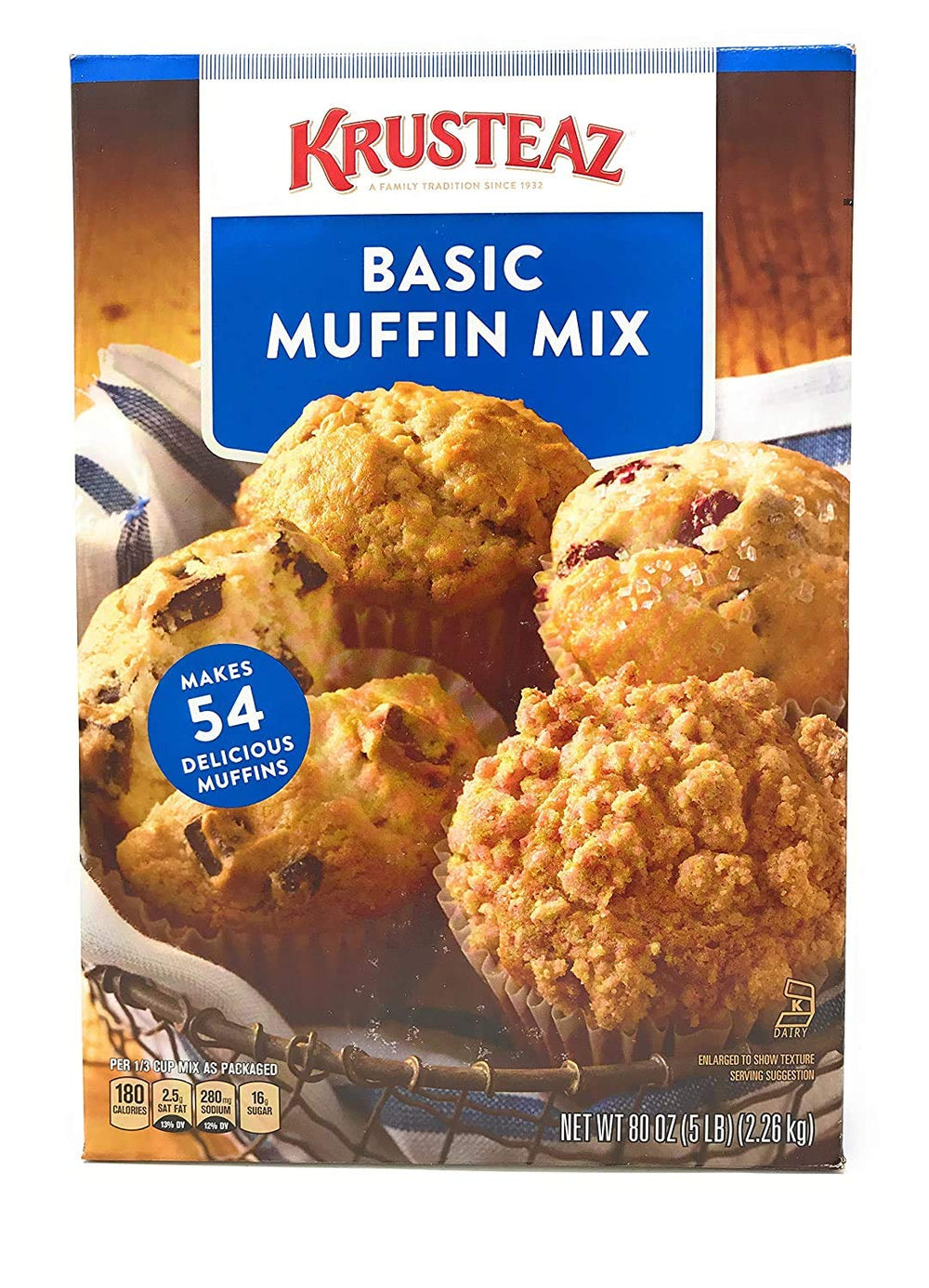 Krusteaz Professional Muffin Mix showing dry ingredients ready to mix for bakery-quality muffins