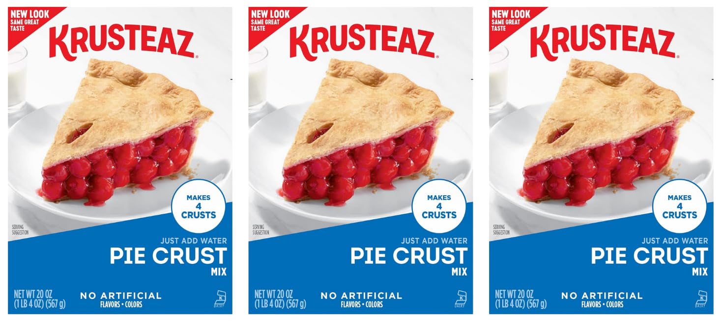 Krusteaz traditional light flaky pie crust mix box ready for easy, flaky crusts.