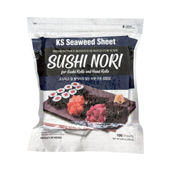 KS Twice Roasted Seaweed Sheets packaging preserves freshness for longer shelf life.