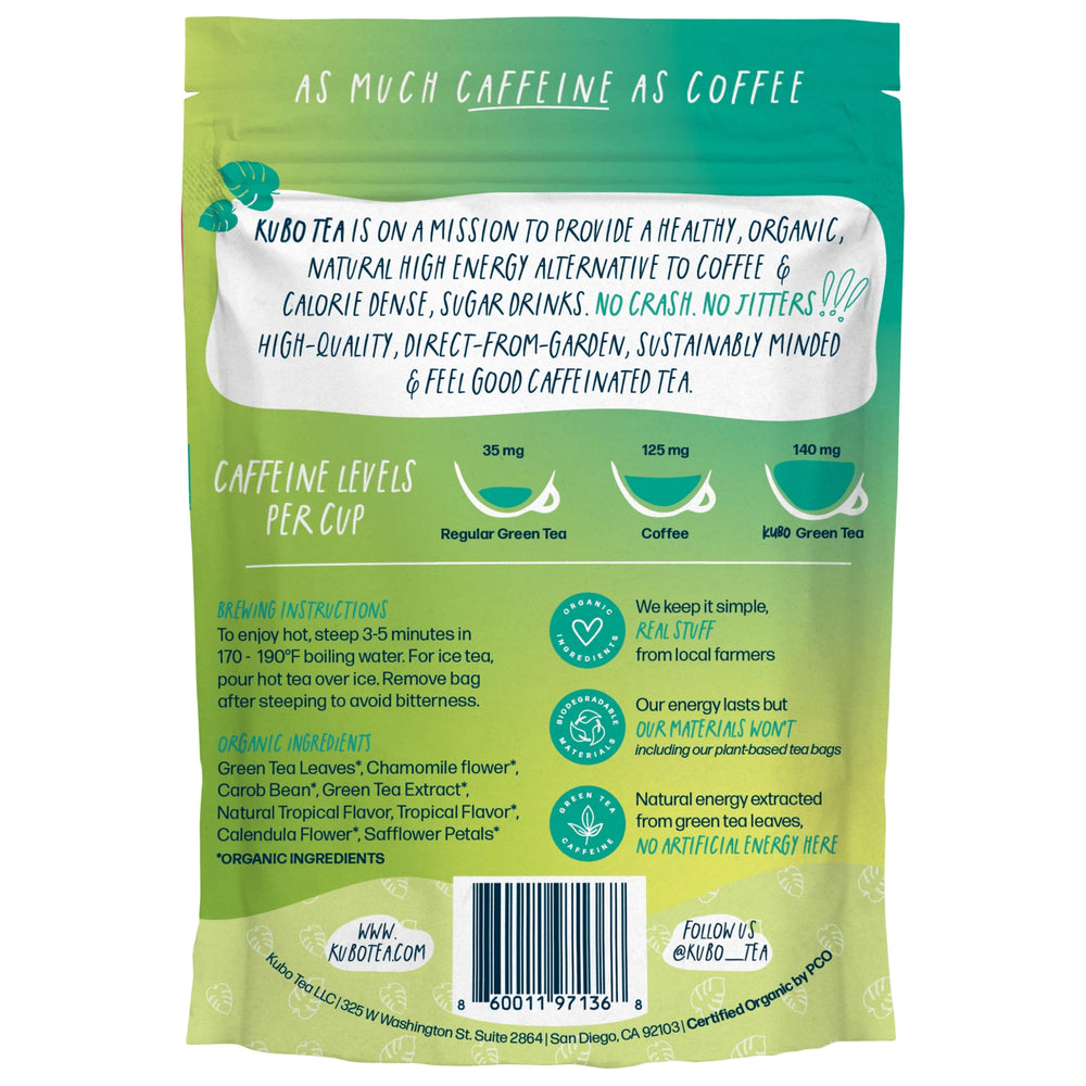 Kubo Tea 20-count packaging on shelf signals convenient daily use.