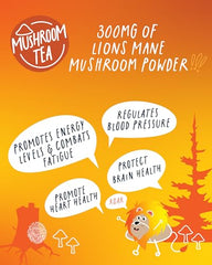Kubo Tea Lions Mane tea cup with steam for steady energy