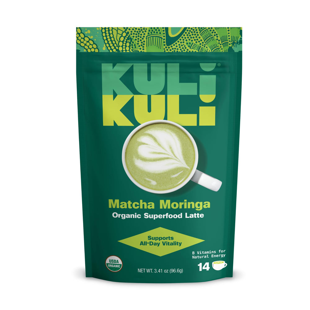 Kuli Kuli Mo Matcha Moringa Latte can with premium ingredients for a nourishing latte