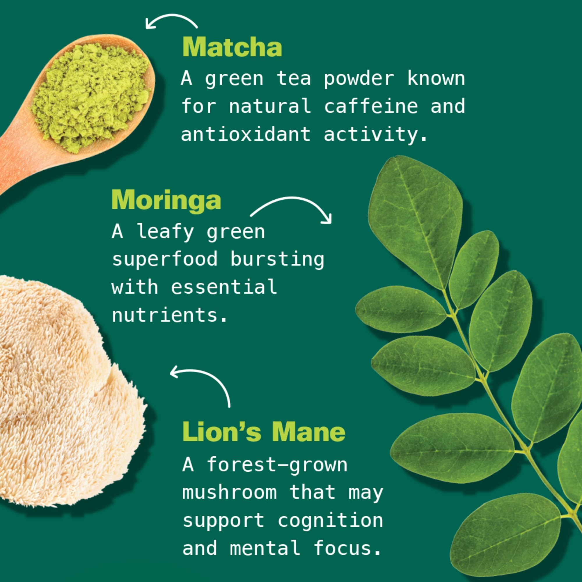 Kuli Kuli Mo Matcha Moringa Latte prepared latte in glass with frothy top