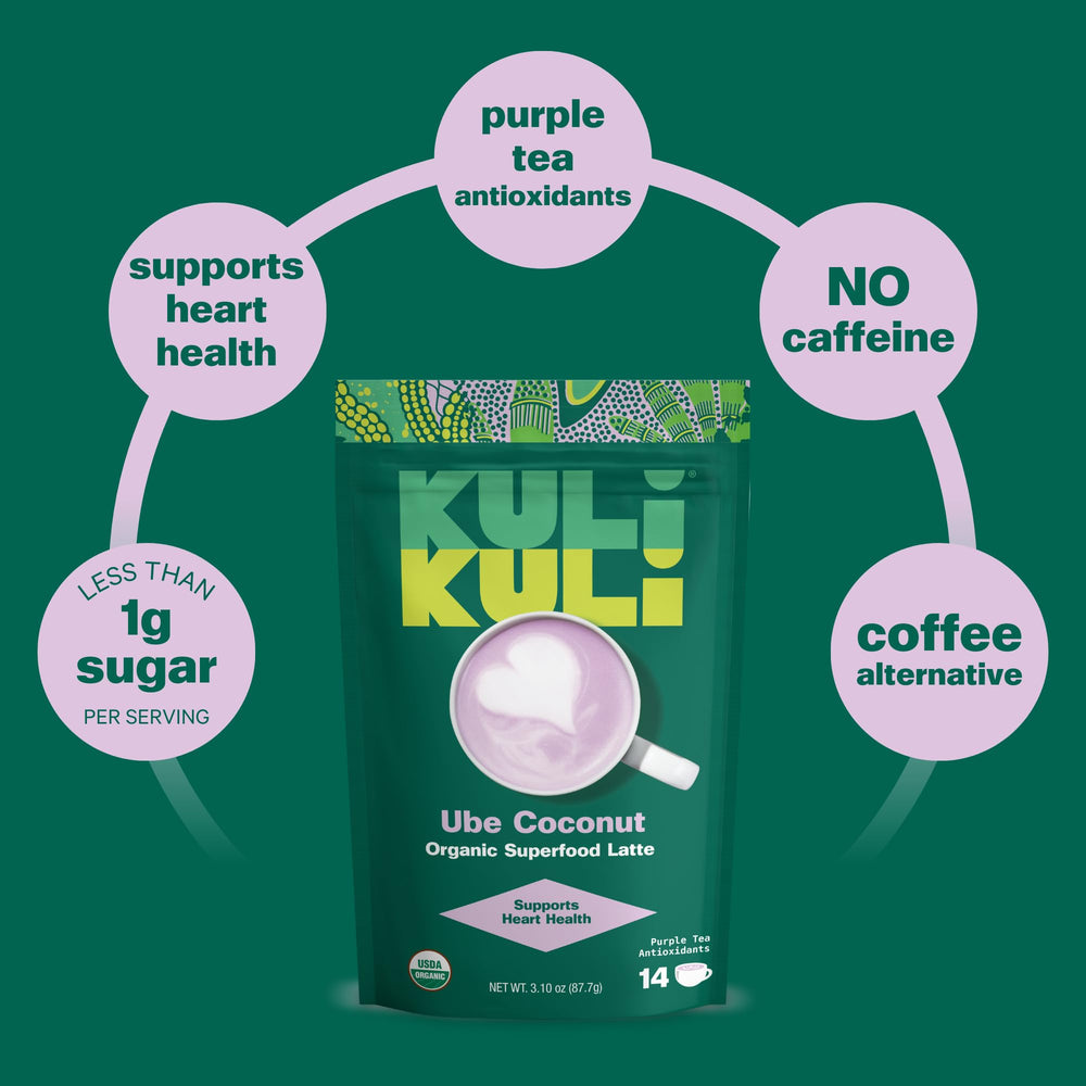 Kuli Kuli Mo Superfood Latte Ube Concentrate travel-ready pack supports quick upgrades