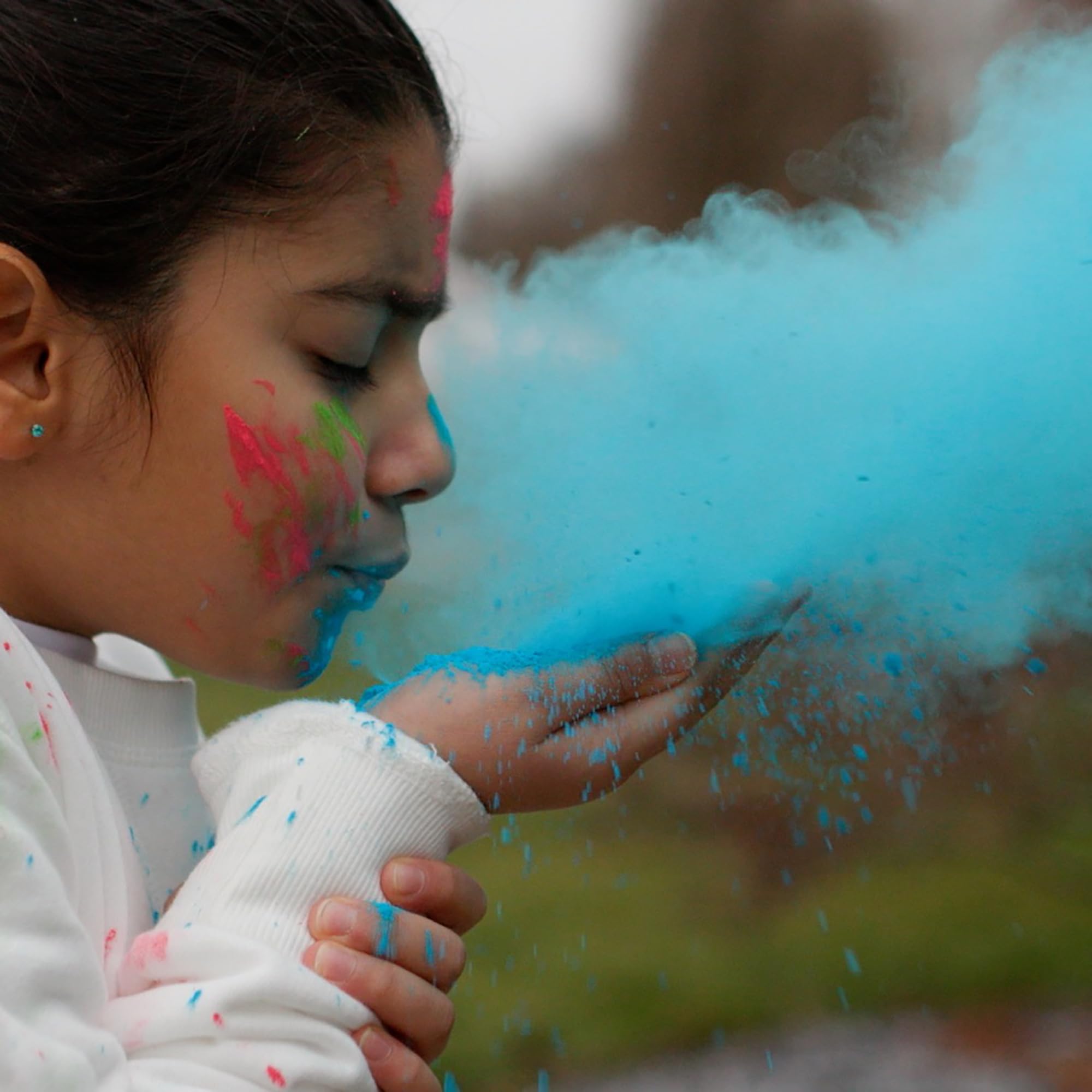 Kulture Khazana teal Holi color powder adds refreshing tone to parties.