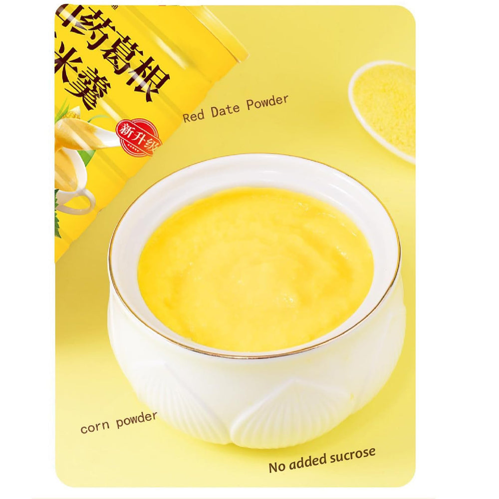 Kunbry corn soup powder depiction shows key ingredients in view.