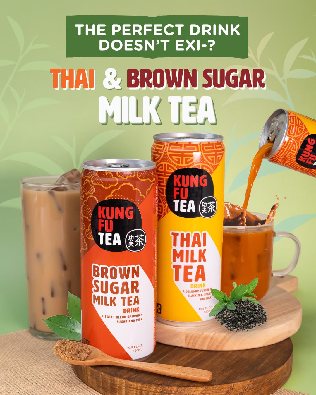 Kung Fu Tea six-pack cans provides easy stocking and sharing for busy days.