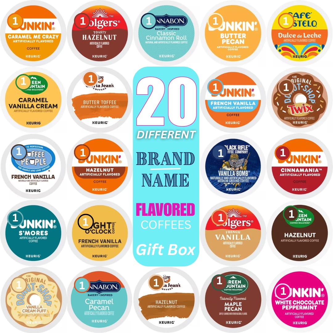 KUPIX brand-name flavored variety pack coffee pods display for tasting variety and morning routine