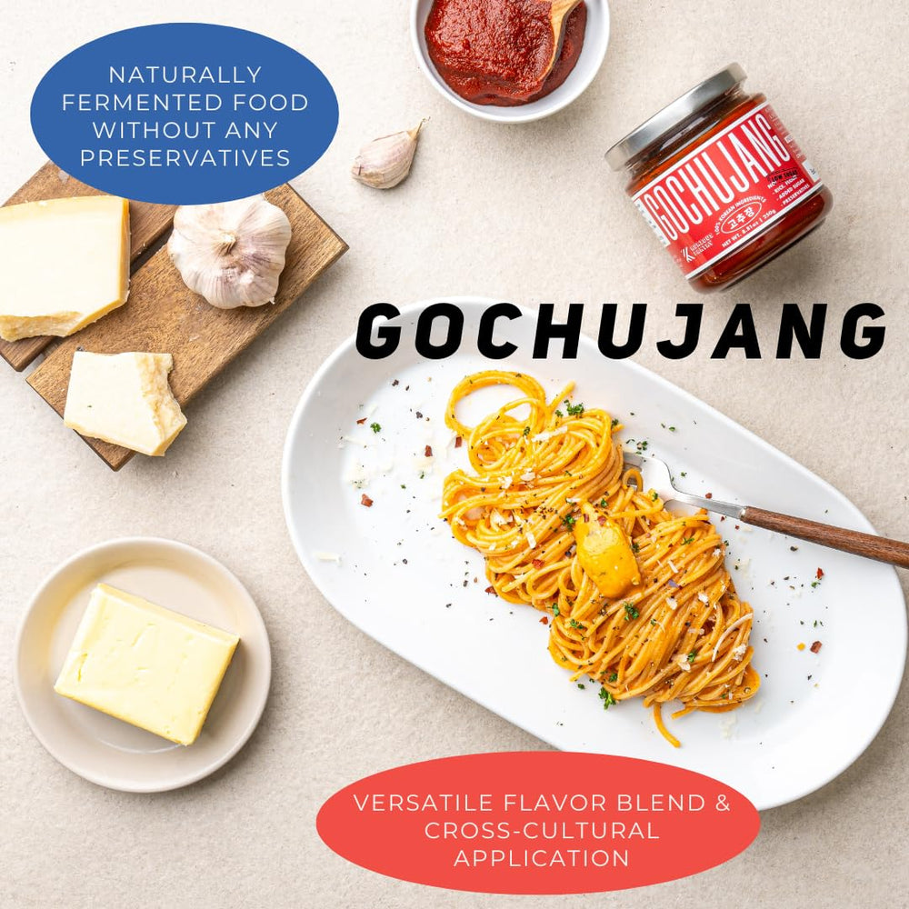 K Kurious Pantry gochujang ingredients-label emphasizing traditional fermentation