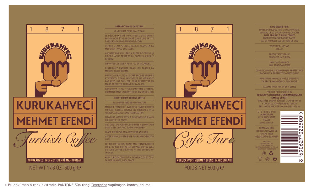 Kurukahveci Mehmet Efendi vacuum-sealed packaging locks in aroma.