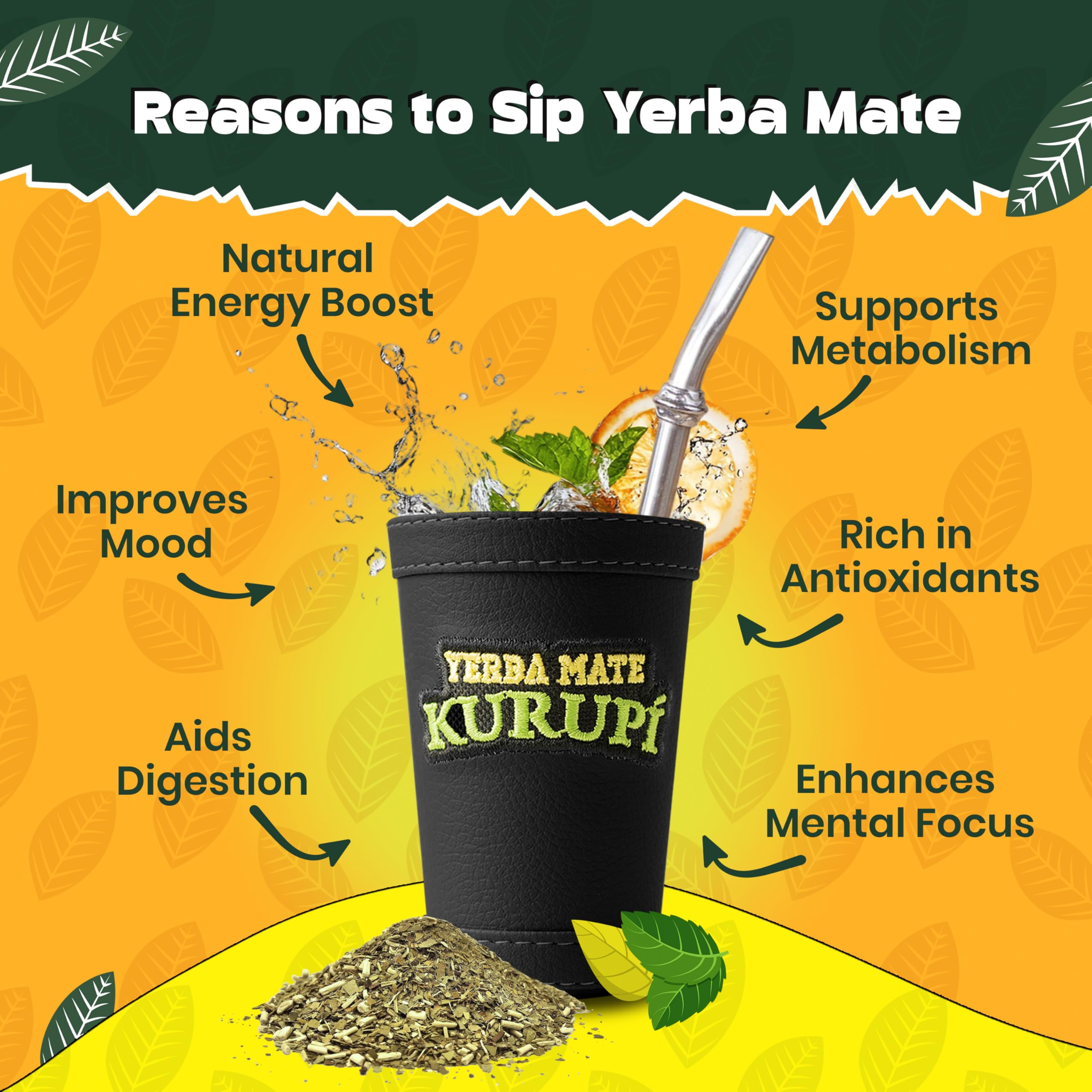 Brewing setup with Kurupi mint boldo yerba mate for a fresh cup