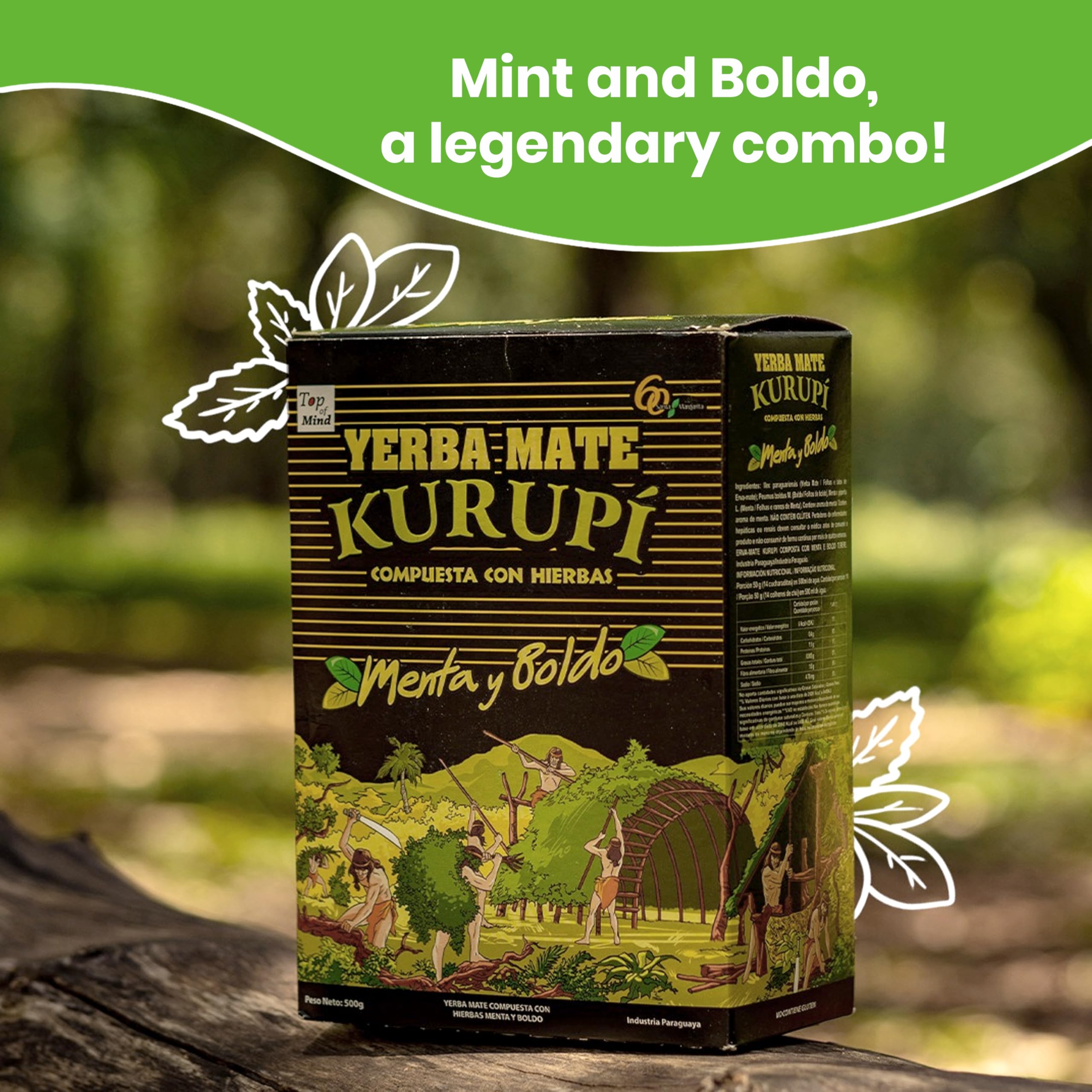 Cup steep of Kurupi mint boldo yerba mate ready to enjoy