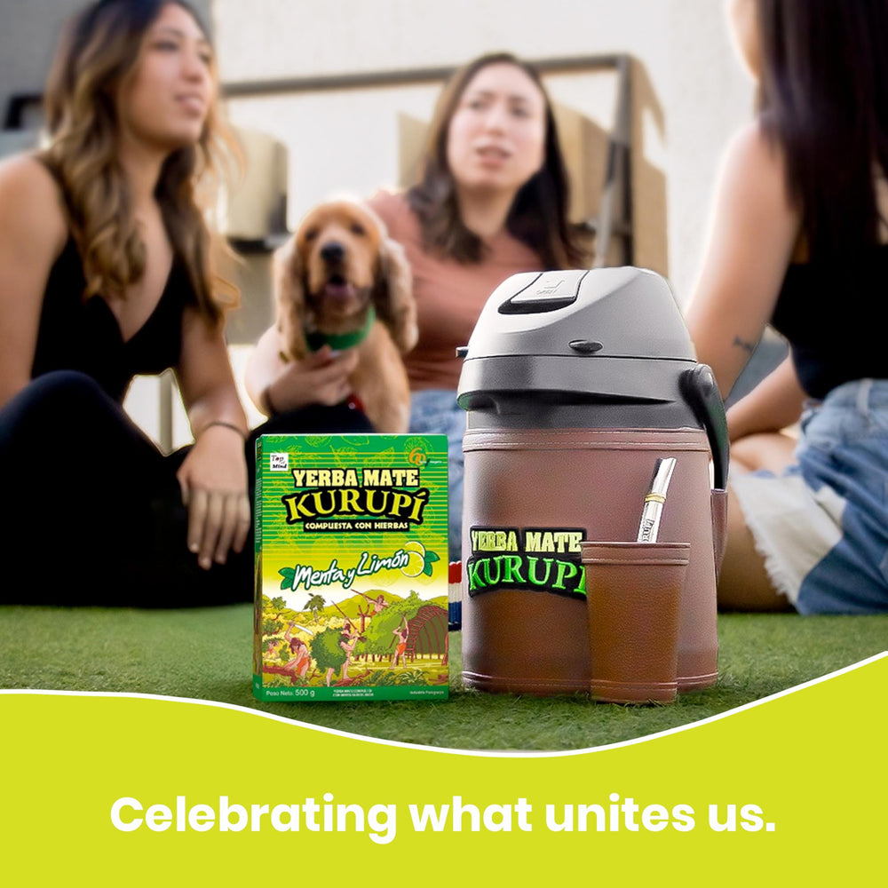 Kurupi Yerba Mate at work setup provides a convenient daily tea supply.
