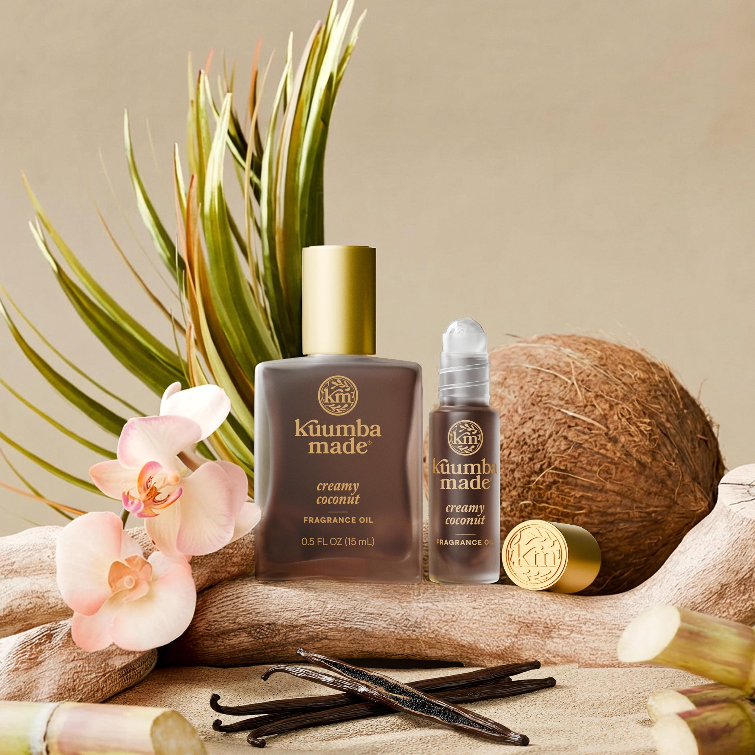 Kuumba Made Creamy Coconut fragrance oil ideal for travel and touch-ups.